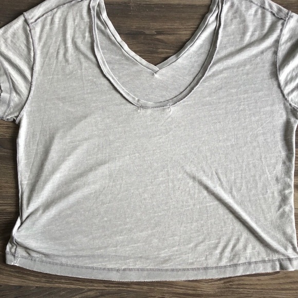 We The Free All Mine Tee Light Grey Oversized Boho Lightweight Short Sleeve - Picture 12 of 16